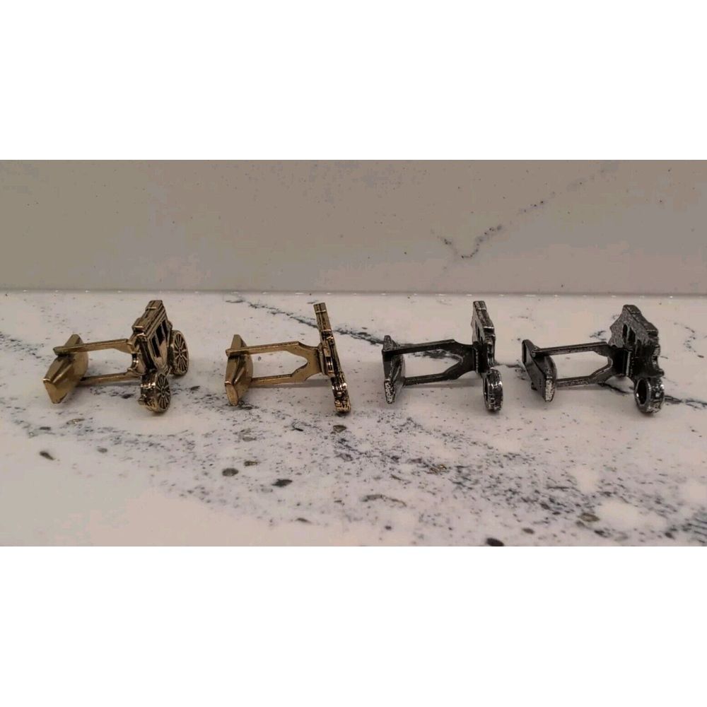 Vintage Zentall Lot Of Two‎ Stagecoach Cufflinks - Picture 3 of 6